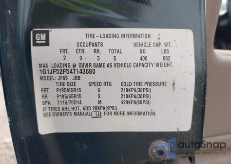 2004 Chevrolet Cavalier Ls из США, поврежденный, VIN 1G1JF52F547143680